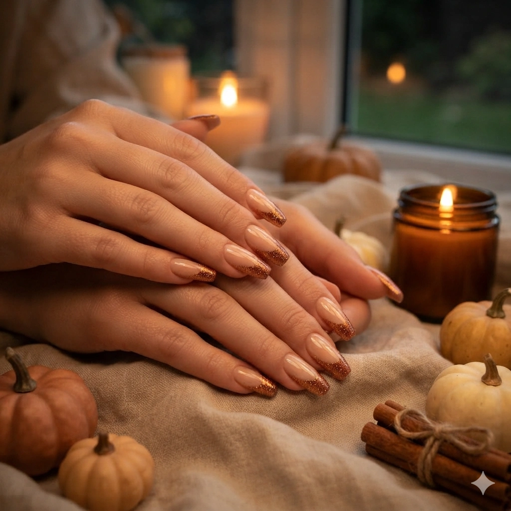 Copper Glitter Tips