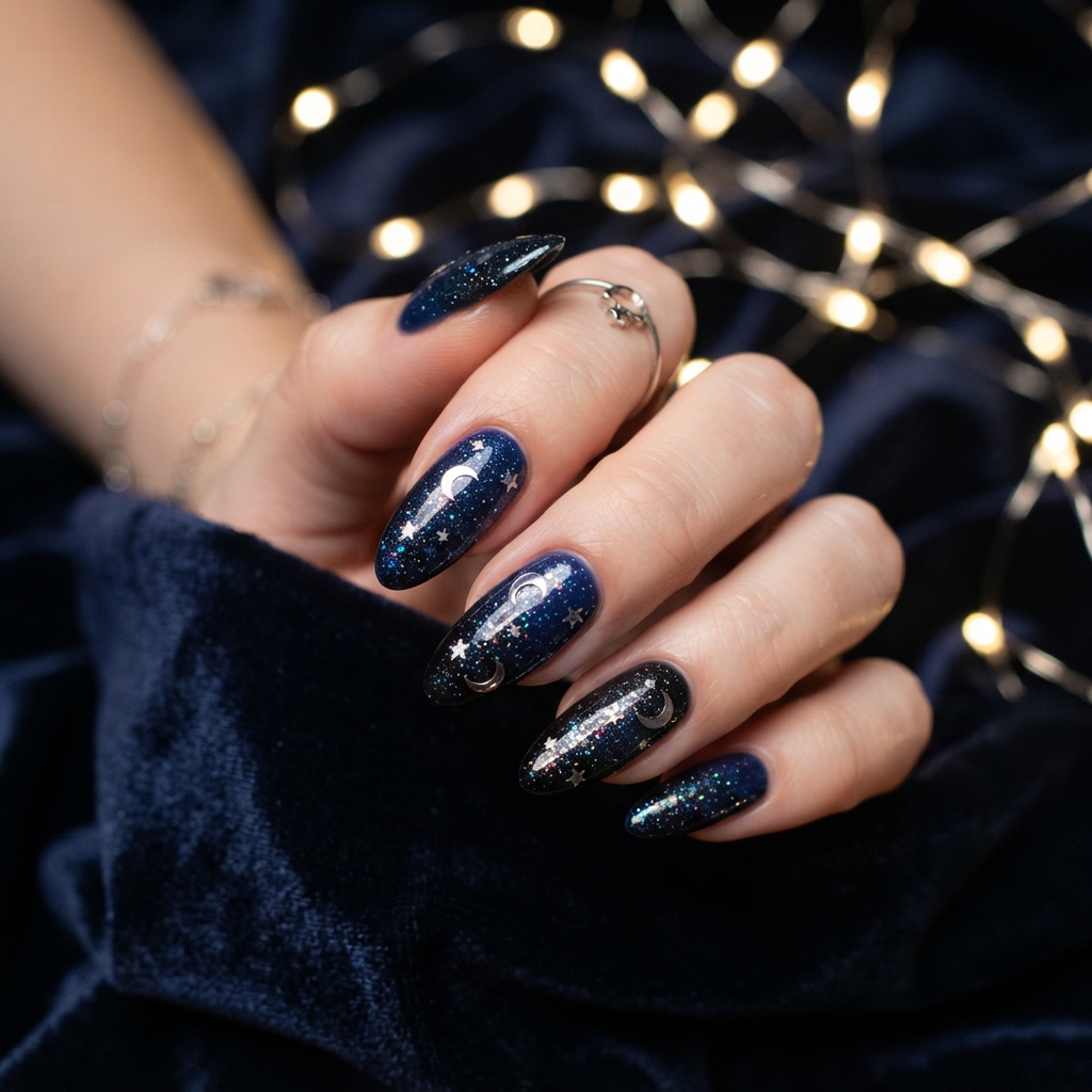 Midnight Galaxy Nails