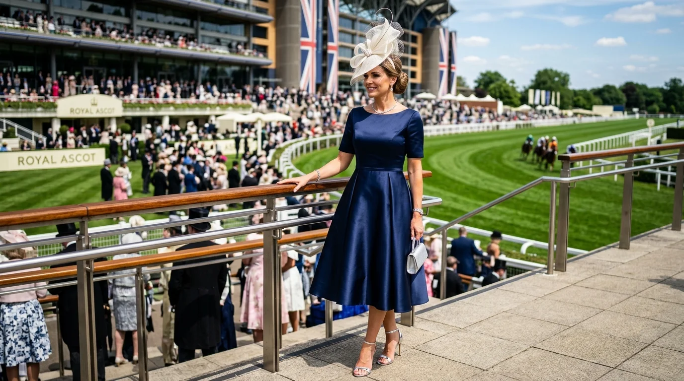Navy Satin Chic