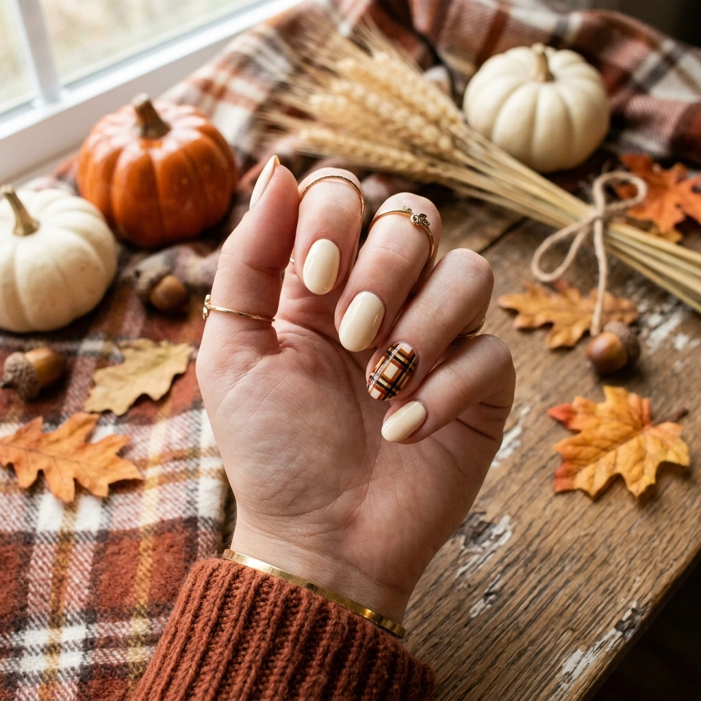 Plaid Accent Nails