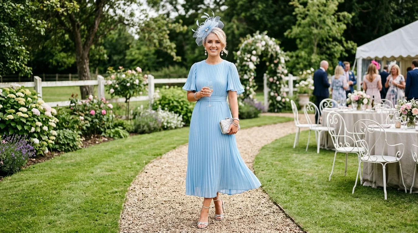 Sky Blue Pleats
