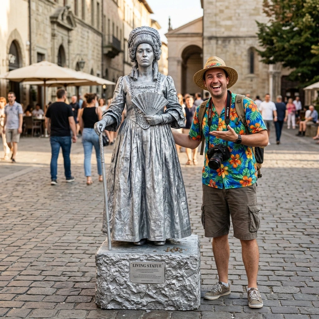 Tourist & Statue