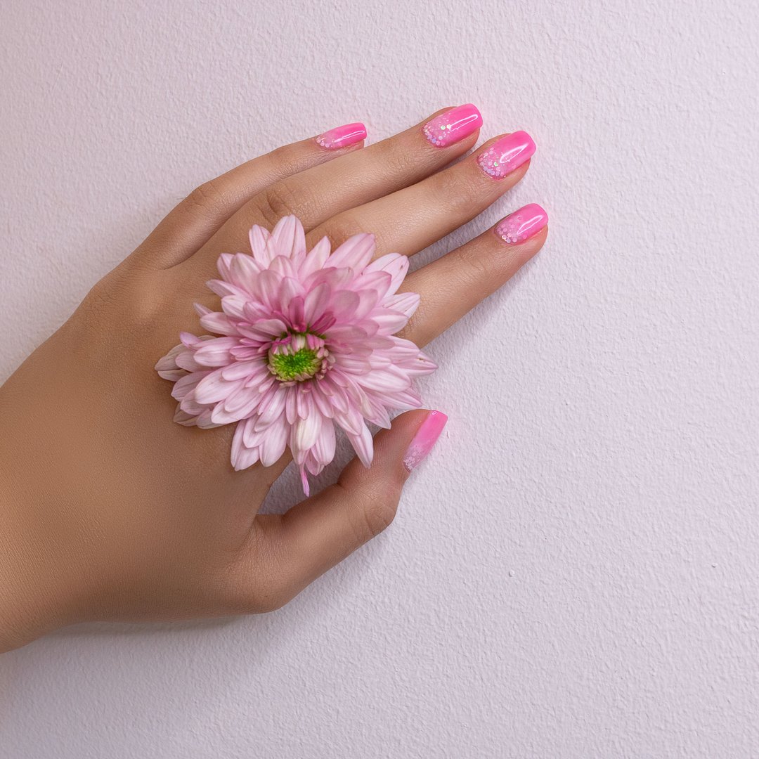 14. Soft Pink and Pearly White Layered Nails - pearly white nails