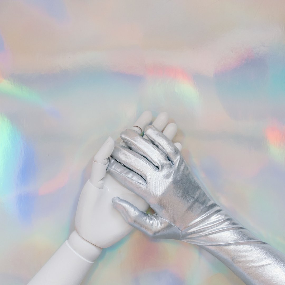 6. Iridescent Holographic Pearl Nails - pearly white nails