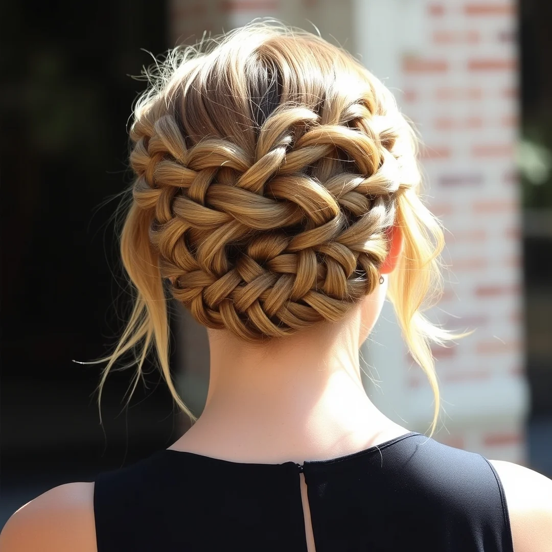 Braided Crown Look - 15 Medium Length Updos That Look So Chic