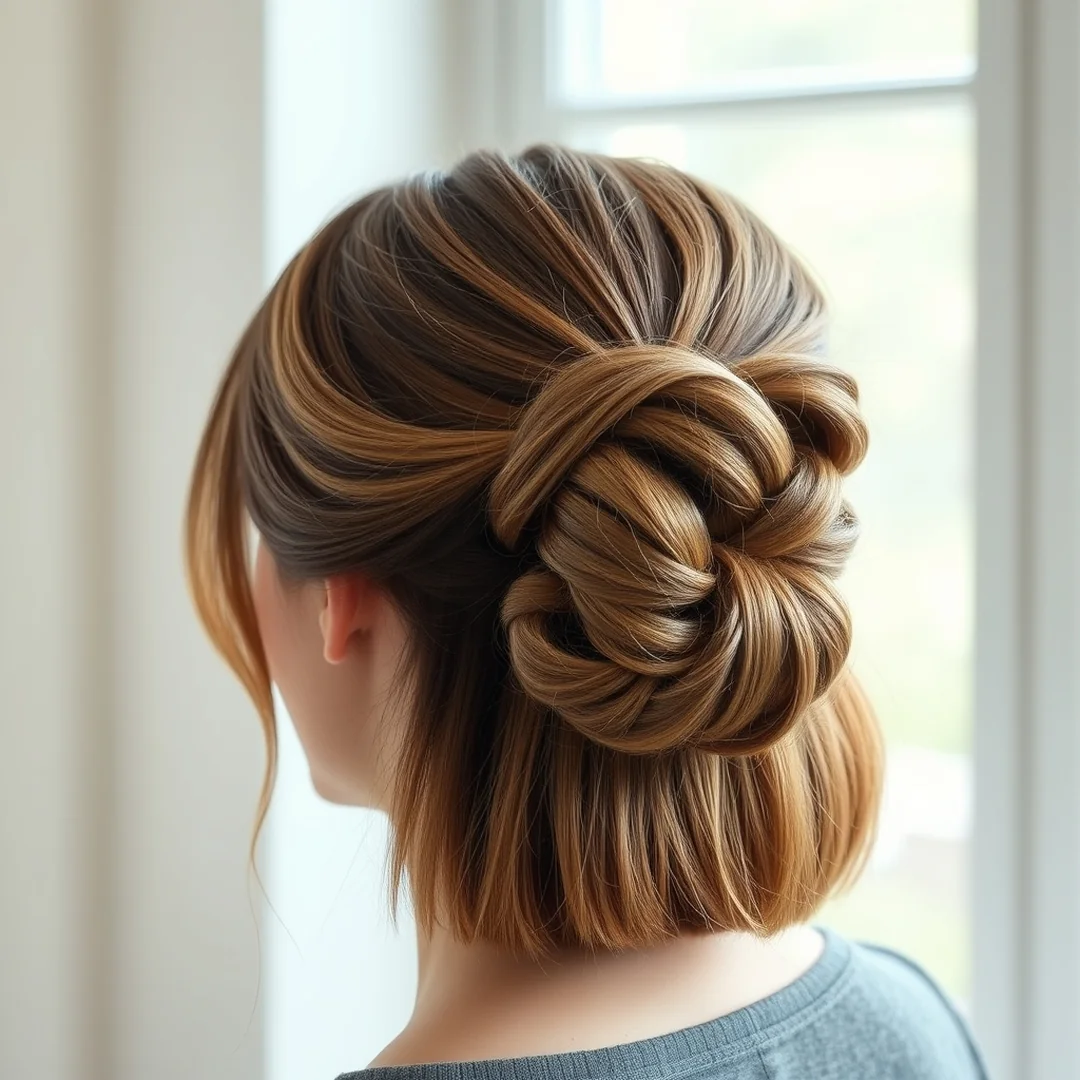 Knotted Bun Style - 15 Medium Length Updos That Look So Chic