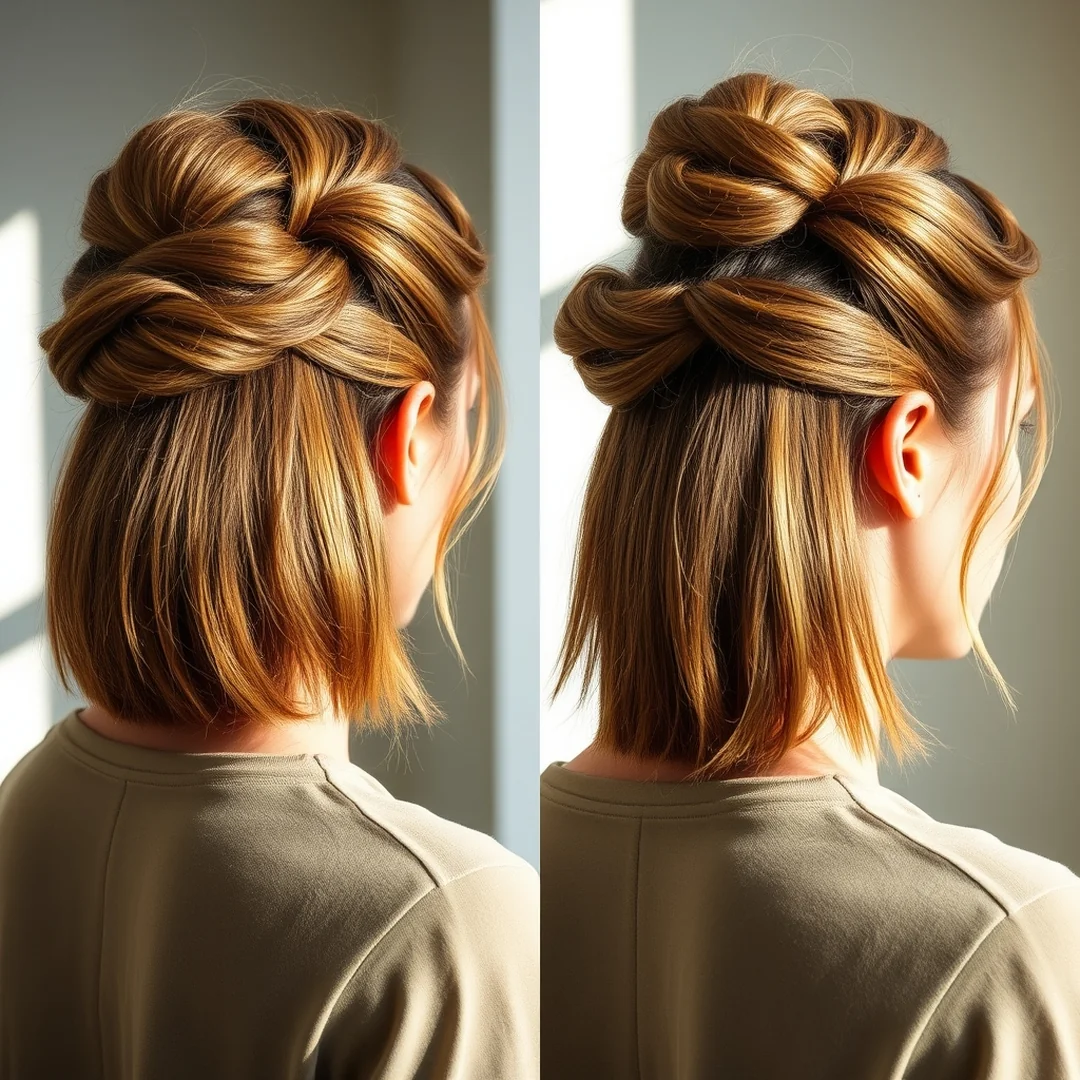 Pinned Twist Style - 15 Medium Length Updos That Look So Chic