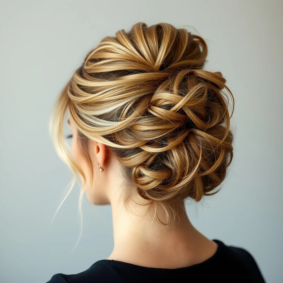 Voluminous Messy Chignon - 15 Medium Length Updos That Look So Chic