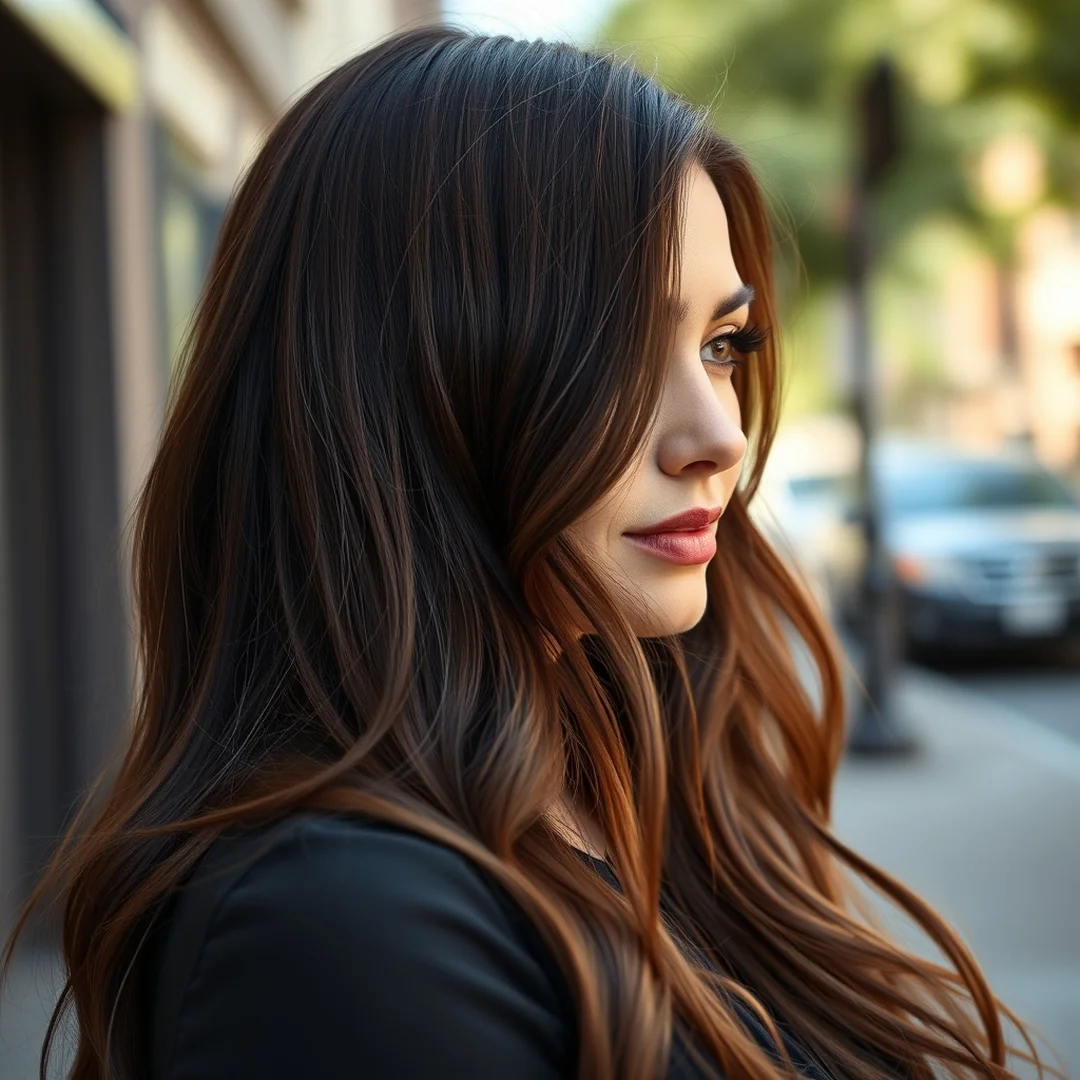 Subtle Caramel Face-Framing Highlights - 17 Dark Winter Hair Colors 2026 27 Best Ideas