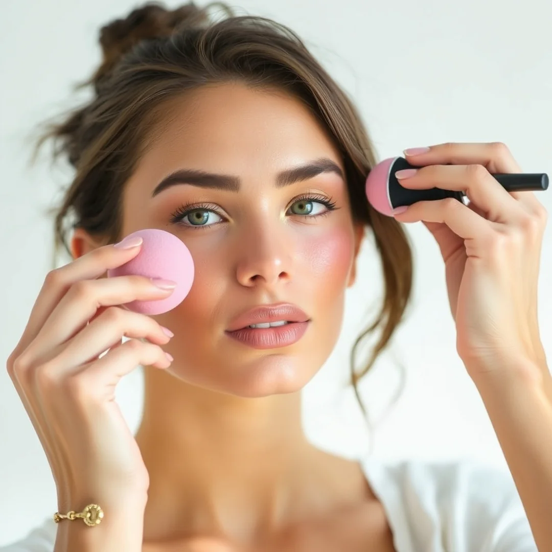 Sponge Techniques for Lifting - 17 High Placement Blush Looks That Lift Your Face Instantly