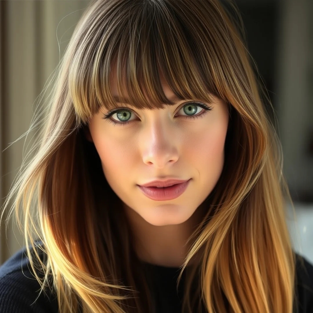 Air Dried Curtain Bangs - 17 Long Curtain Bangs Straight Styles to Try