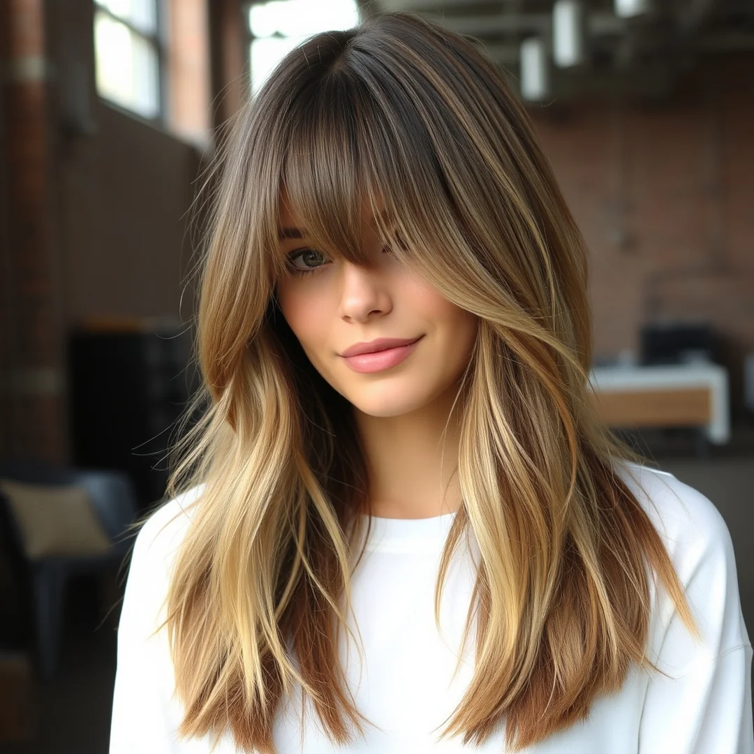 Shaggy Straight Layers - 17 Long Curtain Bangs Straight Styles to Try