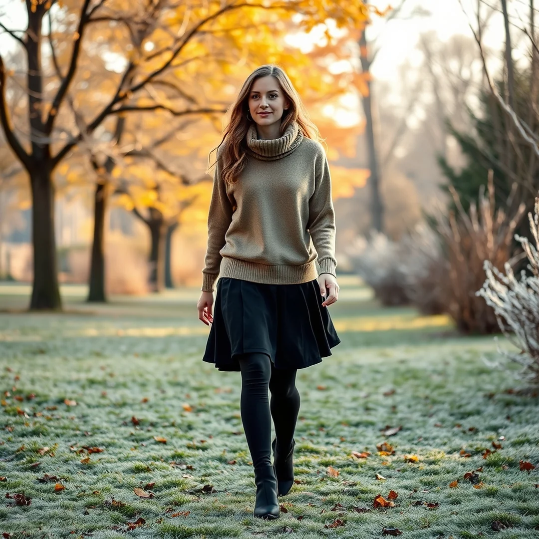 Fleece Leggings and Skirt Outfit - 17 Skirt and Leggings Combinations to Try This Year