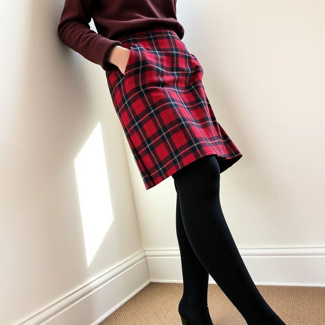 Plaid Skirt Style - 17 Skirt and Leggings Combinations to Try This Year