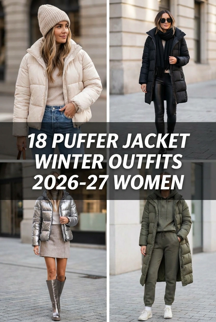 18 Puffer Jacket Winter Outfits 2026 27 Women