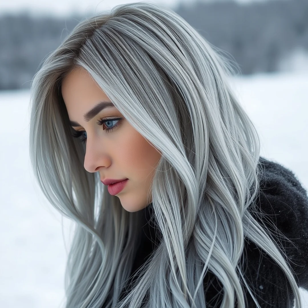 Icy Silver Winter Tones - 18 Fall & Winter Hair Color 2026 27 Trend Ideas