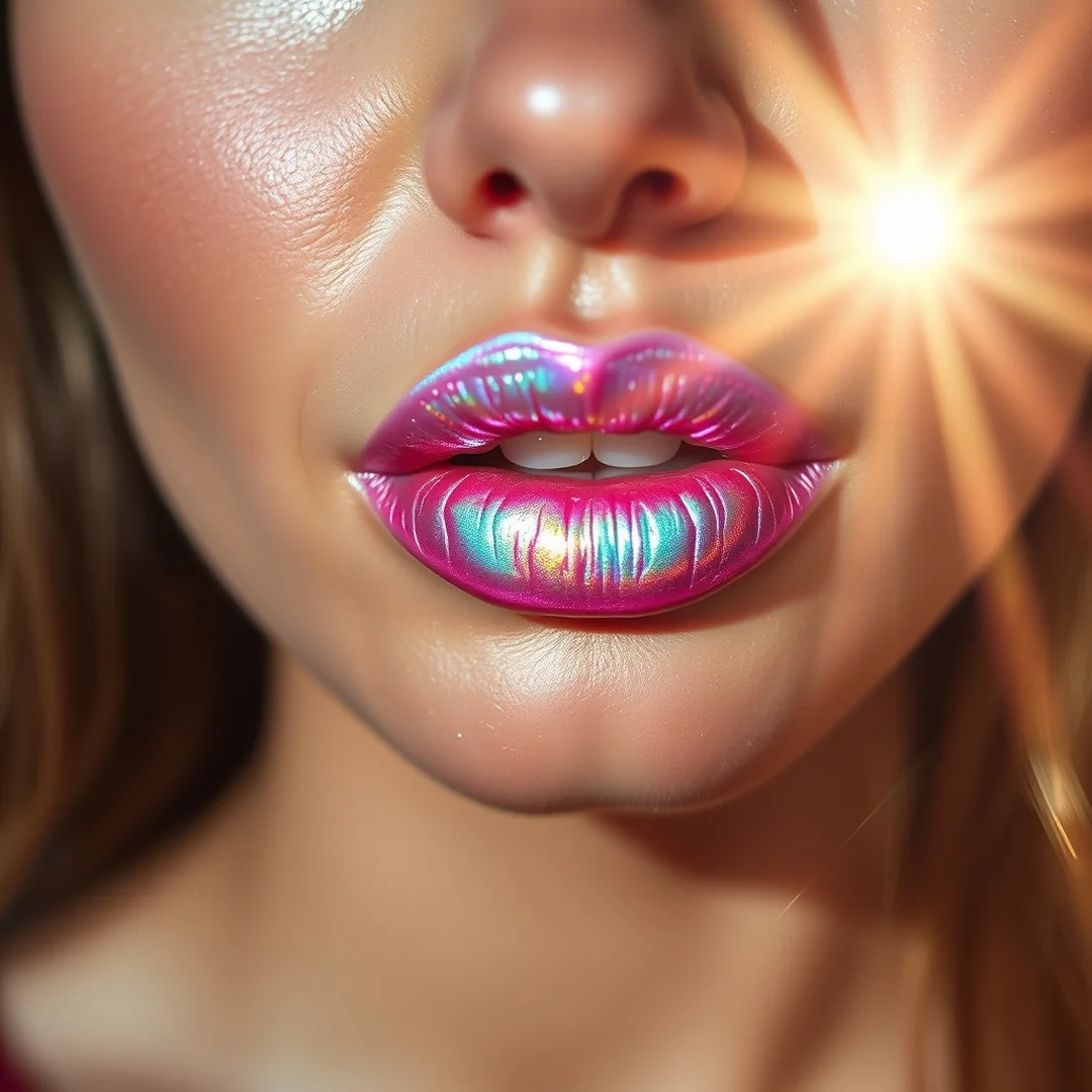 Iridescent Holographic Finish - 18 Glossy Lip Looks That Are Everywhere This Summer