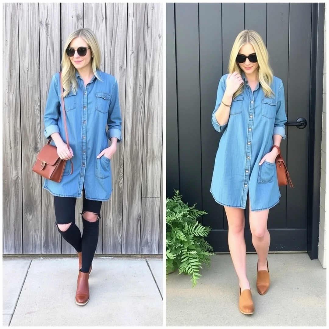Denim Tunic Looks - 18 Seasonal Denim Outfits You’ll Want to Copy