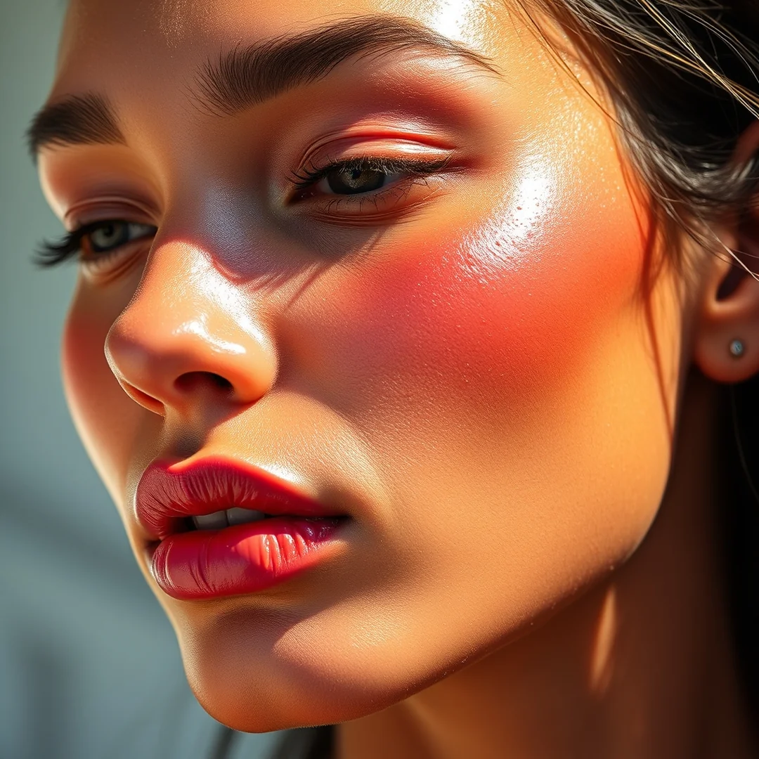 Dewy Sunburn Blush Look - 18 Sunburn Blush Looks for That Fresh Summer Flush