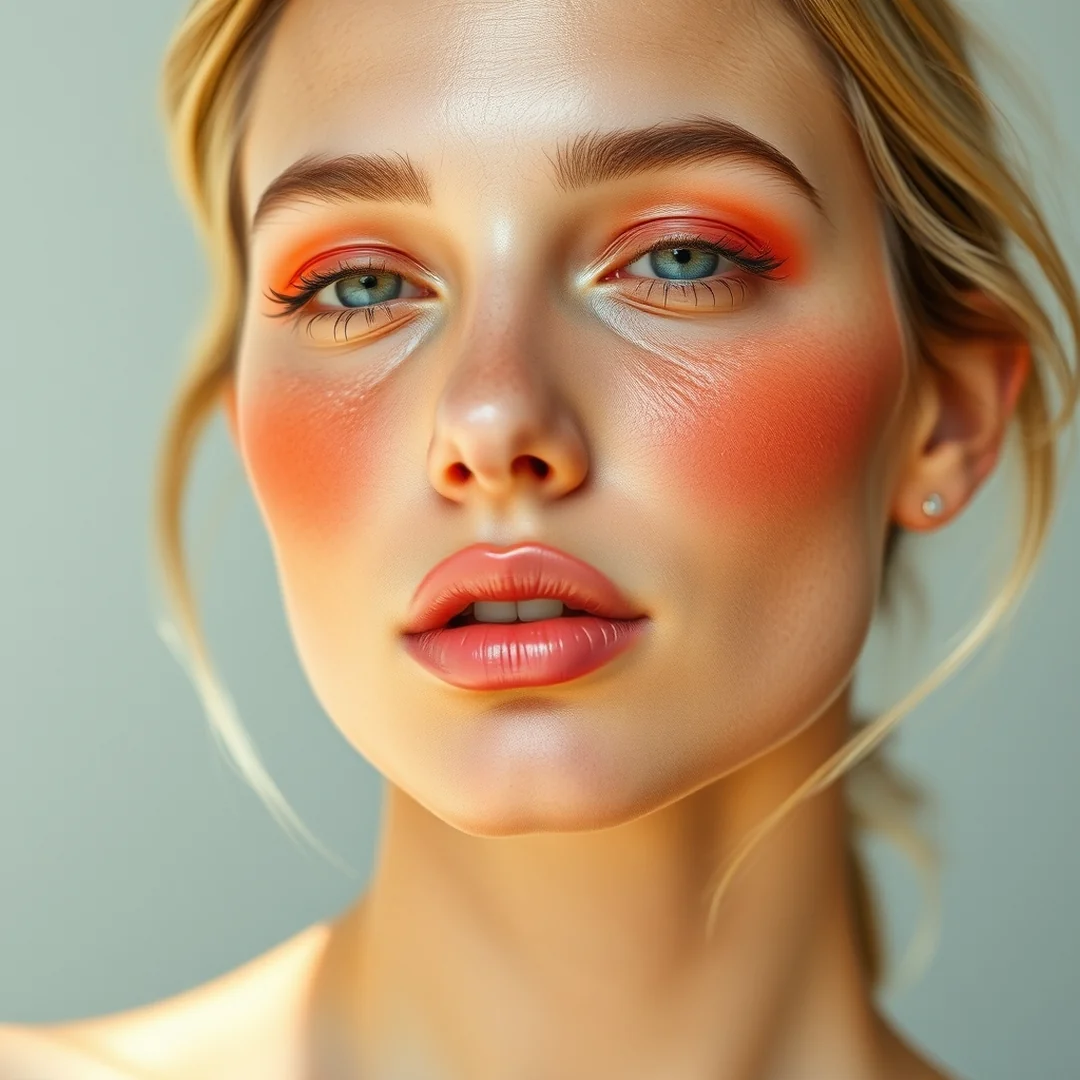 Coral Cream Sunburn Look - 18 Sunburn Blush Makeup Looks for a Fresh Summer Glow