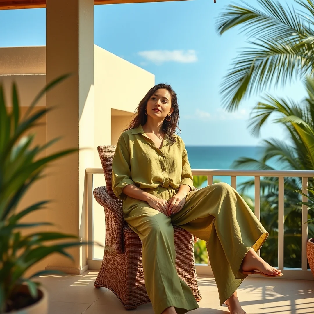 Olive Green Separates - 18 Vacation Outfit Inspiration 2026 Tropical Style