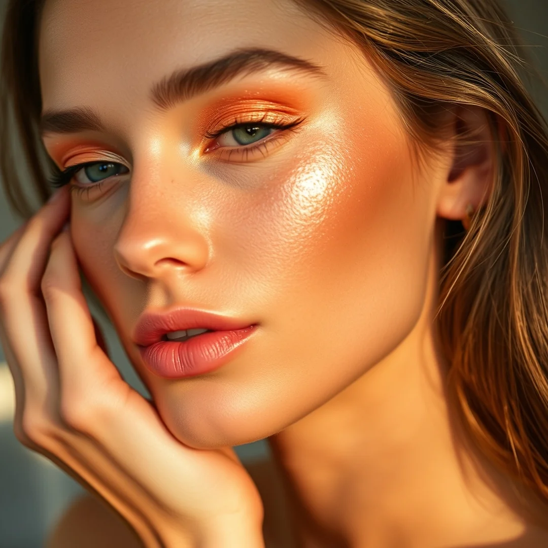 Shimmering Peach Watercolor Blend - 18 Watercolor Eyeshadow Looks for Dreamy Summer Beauty