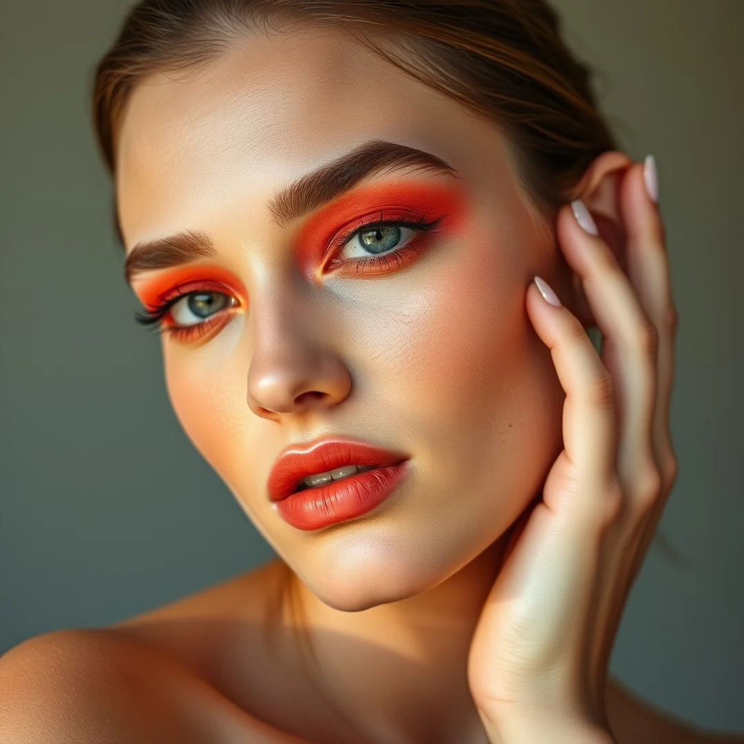 Coral Negative Space - 18 Watercolor Eyeshadow Looks for Dreamy Summer Beauty