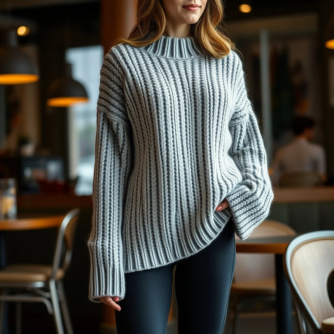 Chunky Knit Sweater - 20 Black Flared Legging Outfit Ideas 2026 Style