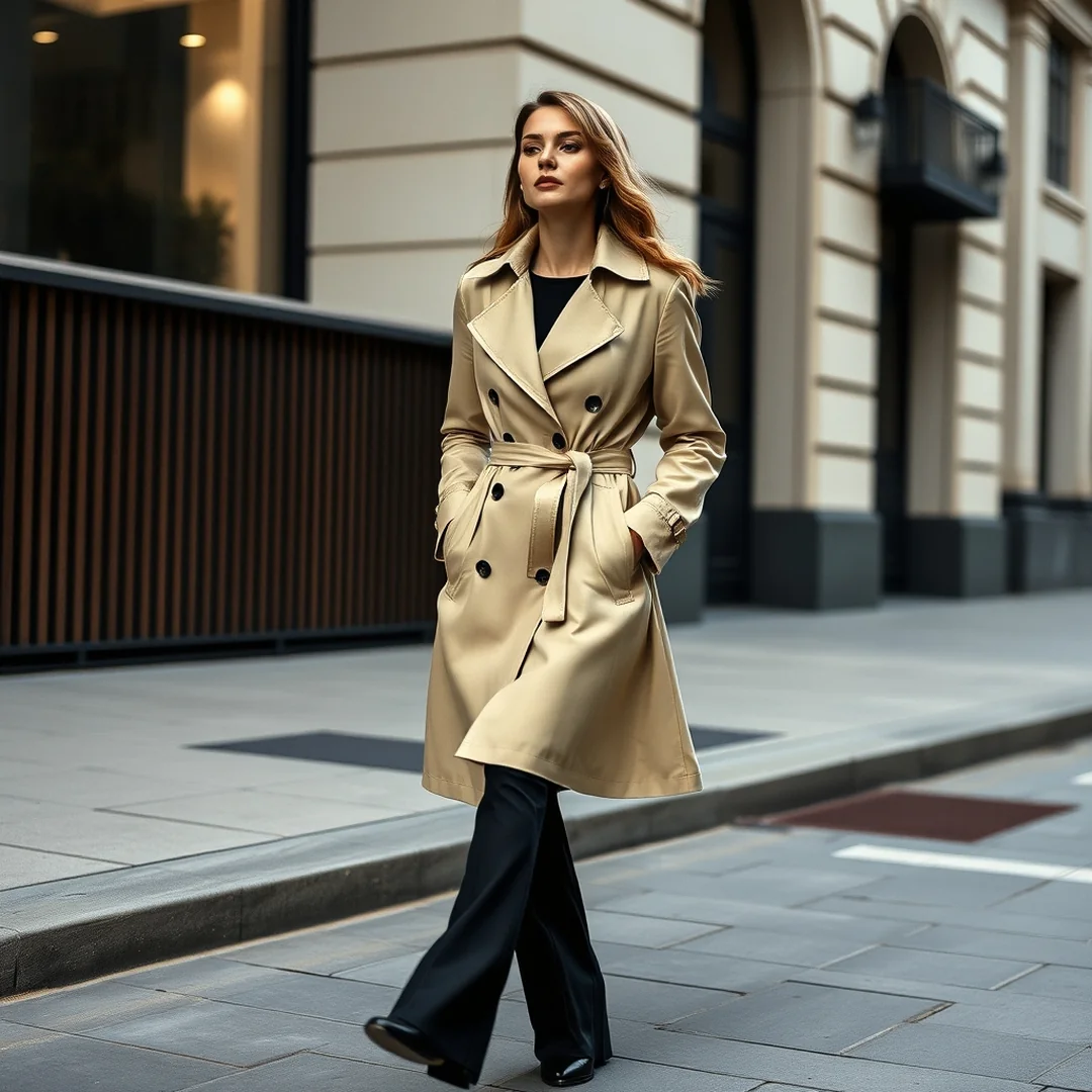 Classic Trench Coat - 20 Black Flared Legging Outfit Ideas 2026 Style