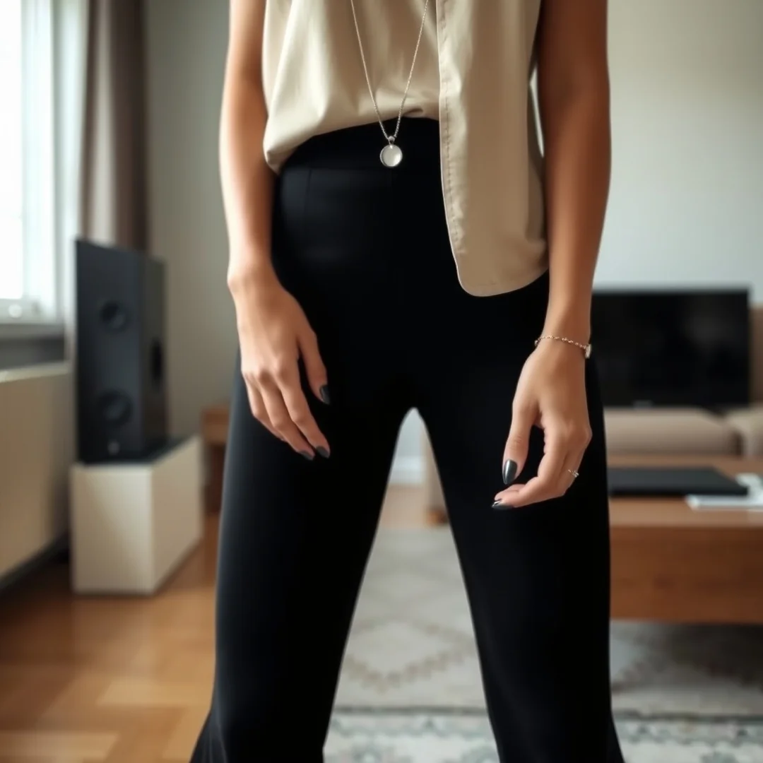 Minimalist Accessory Pairing - 20 Black Flared Legging Outfit Ideas 2026 Style