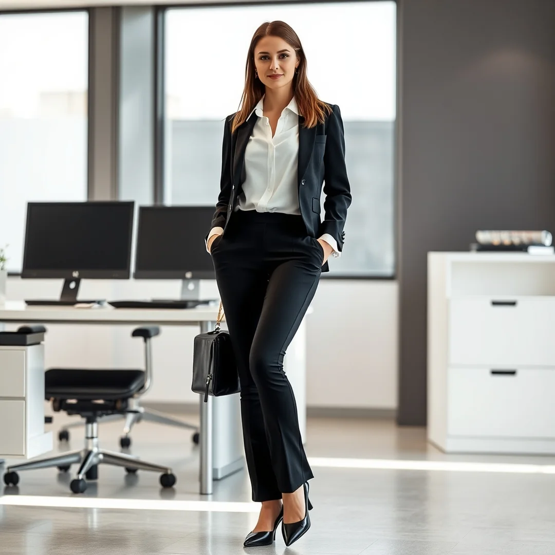 Professional Office Look - 20 Black Flared Legging Outfit Ideas 2026 Style
