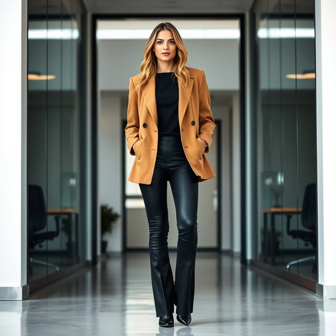 Oversized Blazer Look - 20 Black Flared Legging Outfits That Look So Chic
