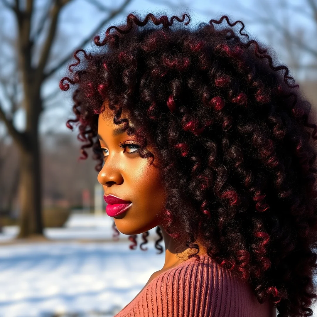 Deep Burgundy Tint - 20 Black Women Hair Color Ideas Winter Natural Hair