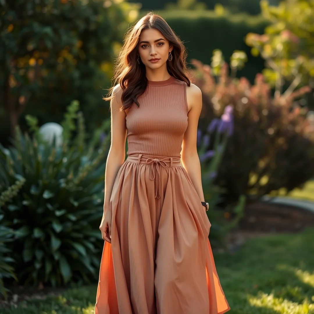 Flowy Midi Skirts - 20 Chic Tank Top Outfits to Try Before Summer Ends