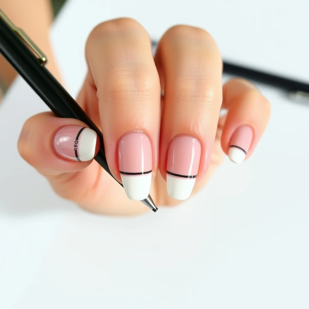 Double Line Tips - 20 Simple Back to School Nails 2026 That Look Chic