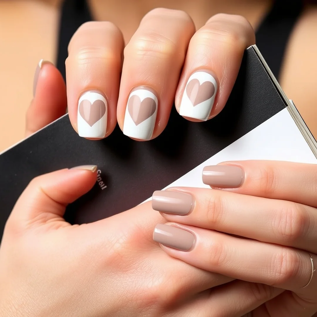 Negative Space Hearts - 20 Simple Back to School Nails 2026 That Look Chic