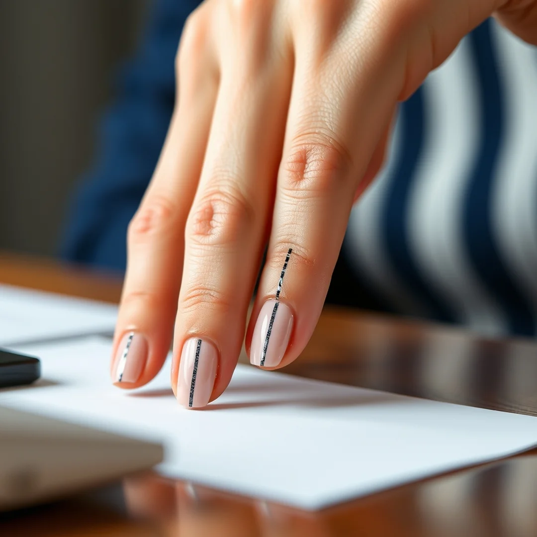 Vertical Stripe Art - 20 Simple Back to School Nails 2026 That Look Chic