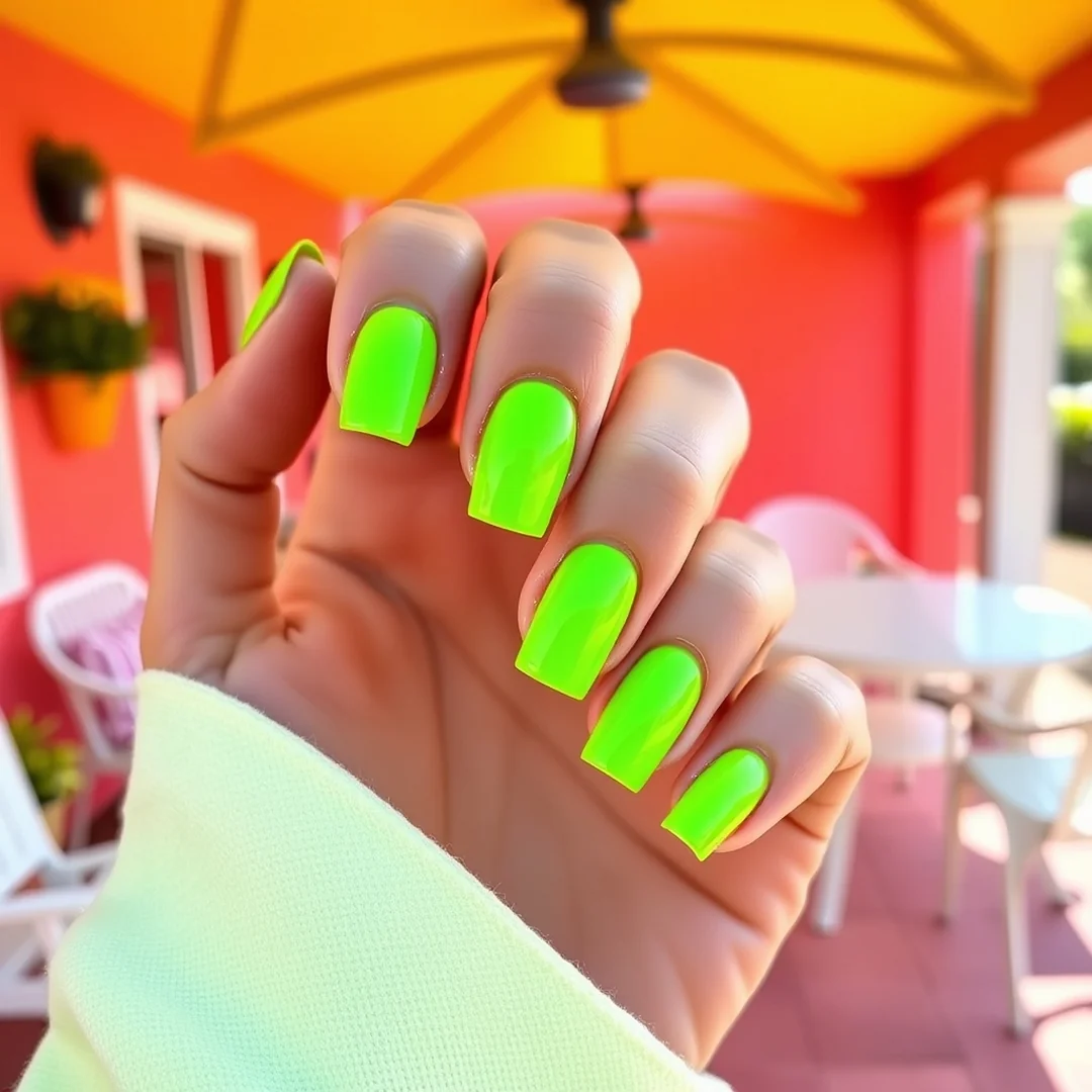 Bright Lime Nails - 22 Green Nails That Feel Fresh & Trendy