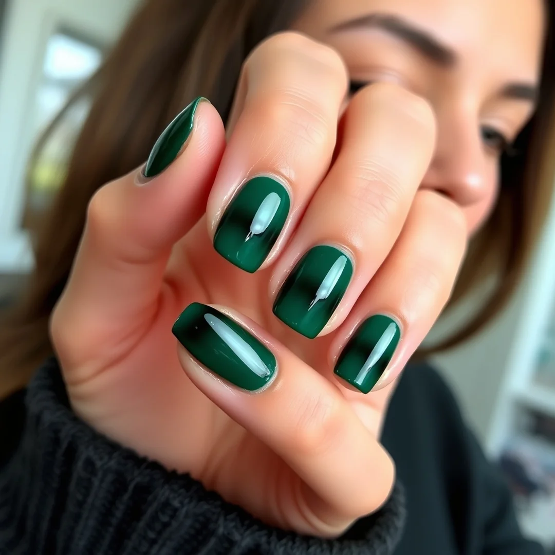 Dark Green Ombre - 22 Green Nails That Feel Fresh & Trendy