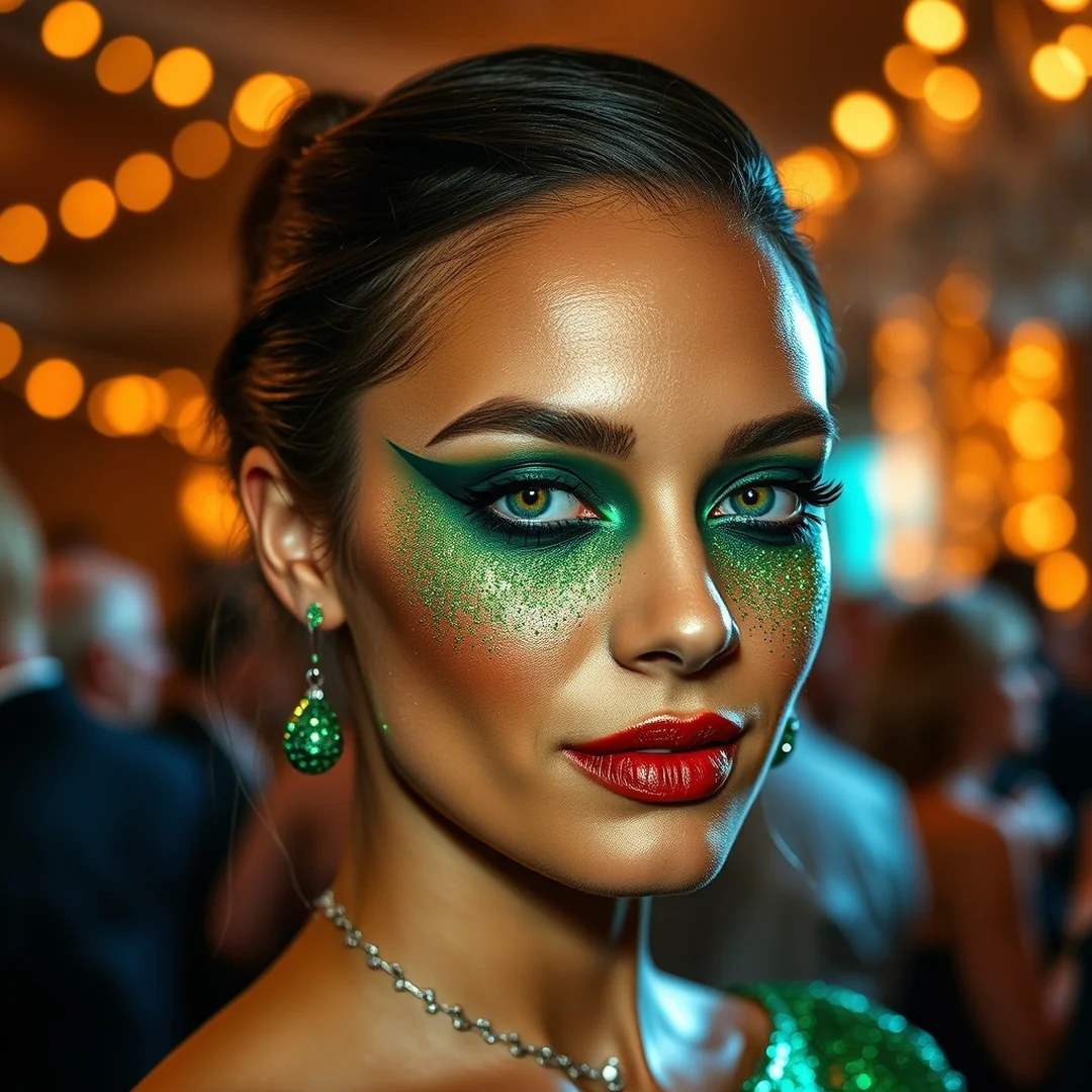 Glitter Green Layers - 22 Green Nails That Feel Fresh & Trendy
