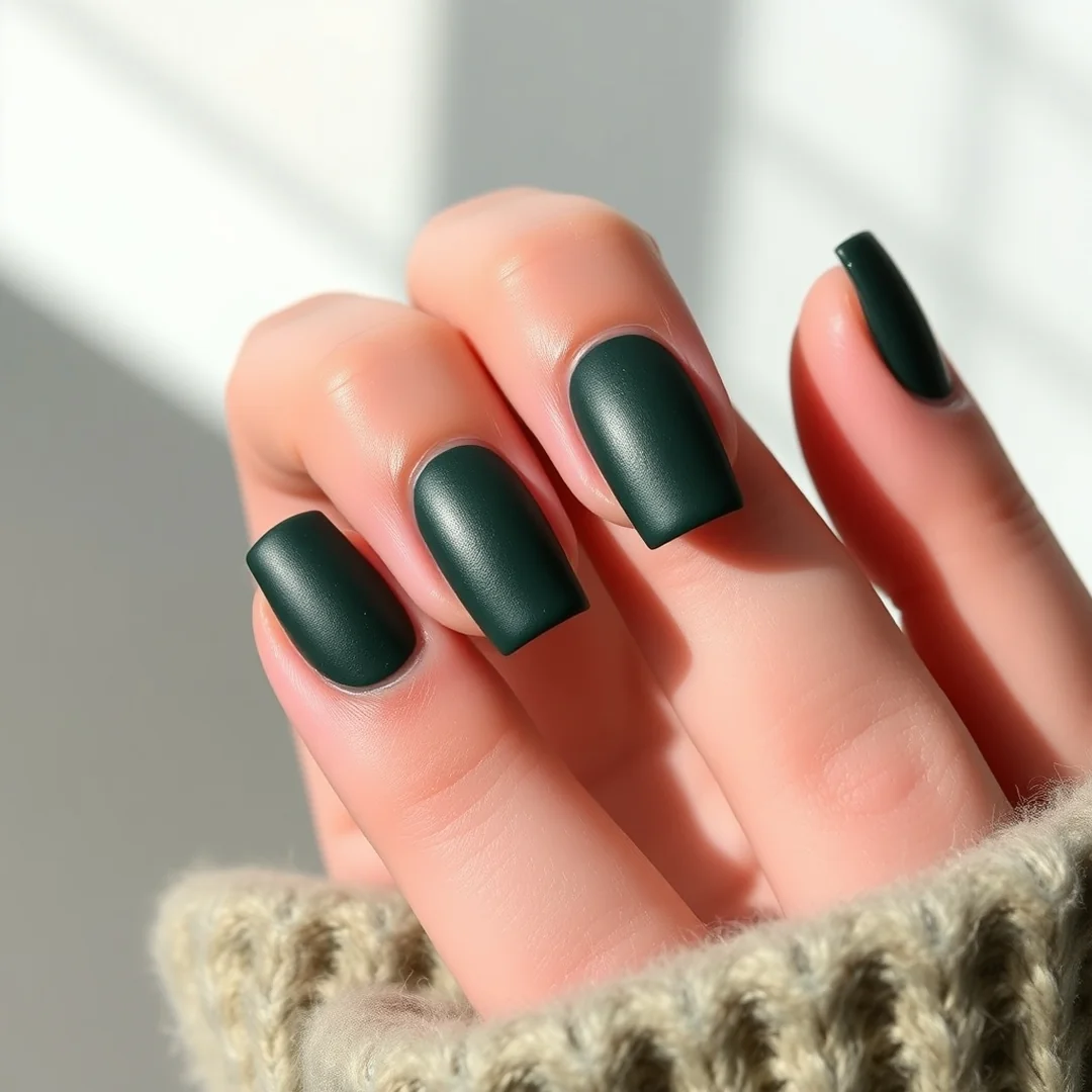 Matte Forest Nails - 22 Green Nails That Feel Fresh & Trendy