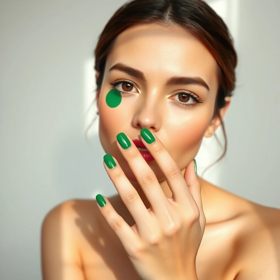 Negative Space Green - 22 Green Nails That Feel Fresh & Trendy
