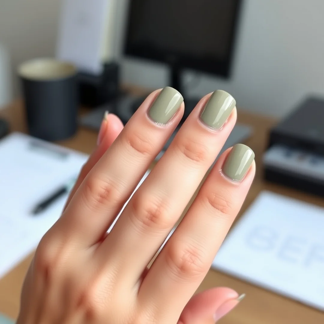Soft Sage Manicure - 22 Green Nails That Feel Fresh & Trendy