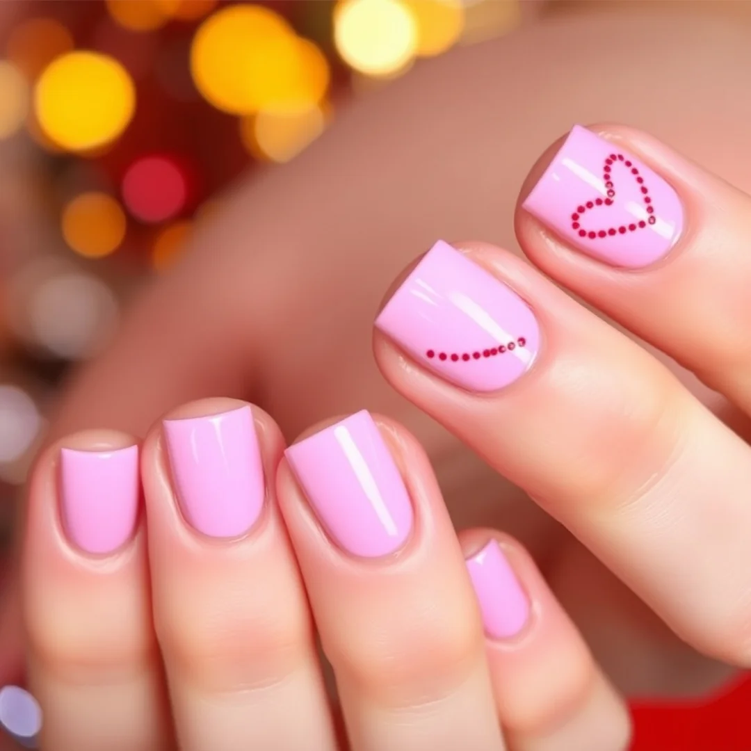 Classic Heart Accents - 22 Pink Valentine’s Day Nails Everyone Loves