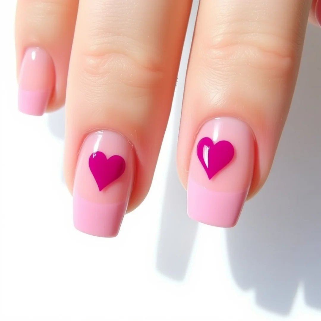 Double Heart Tips - 22 Pink Valentine’s Day Nails Everyone Loves