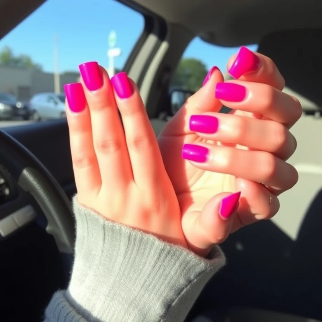 Fuchsia French Tips - 22 Pink Valentine’s Day Nails Everyone Loves