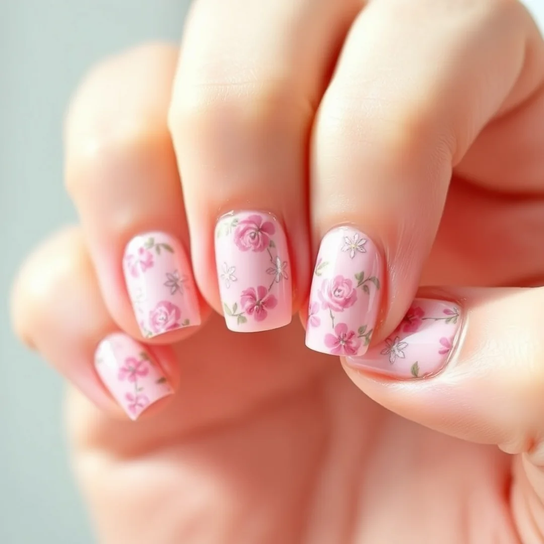 Pink Floral Patterns - 22 Pink Valentine’s Day Nails Everyone Loves