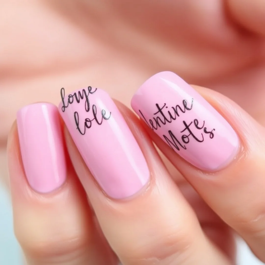 Pink Valentine Love Notes - 22 Pink Valentine’s Day Nails Everyone Loves
