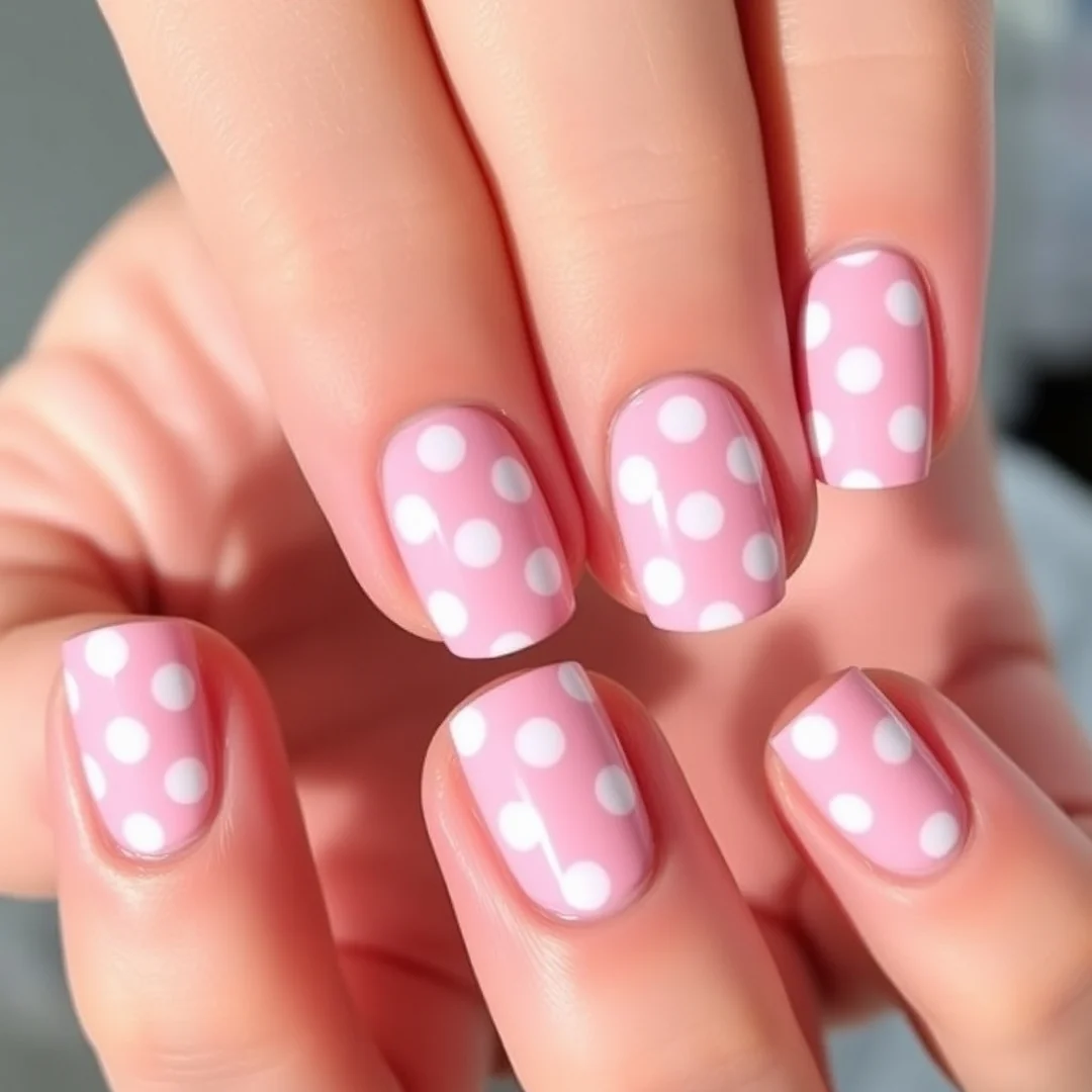Polka Dot Pink - 22 Pink Valentine’s Day Nails Everyone Loves