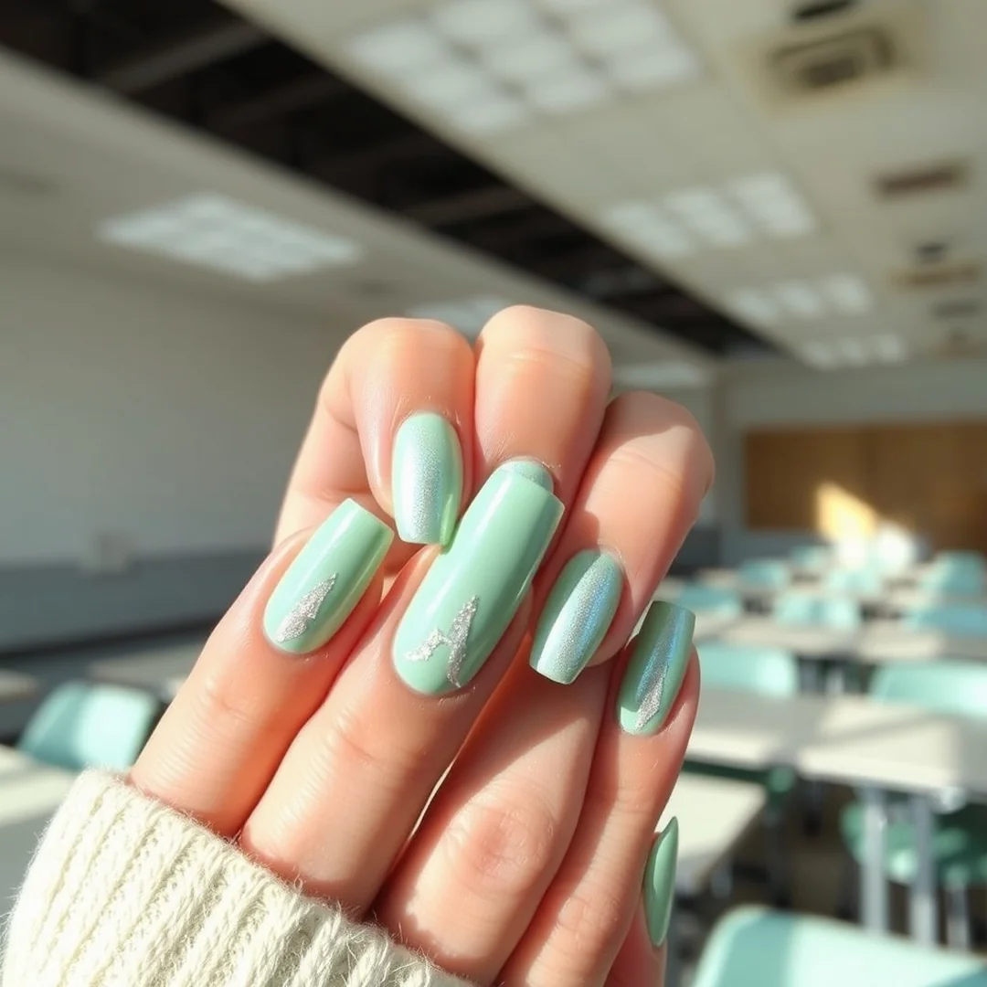 Mint Glaze Manicure - 23 Back to School Nails 2026 That Feel Fresh & Trendy